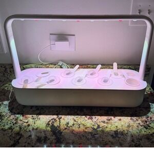 White Smart Garden Indoor Herb Planter with LED Grow Light